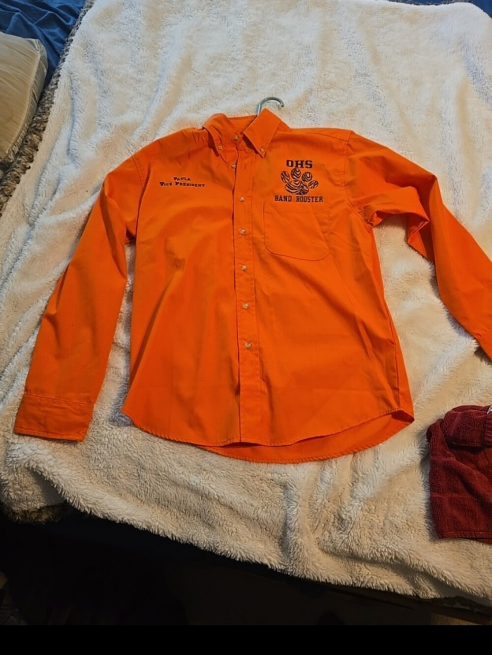 052026 Bundle 2 Women's logo'd Long Sleeve Western Work shirt Orange Button down